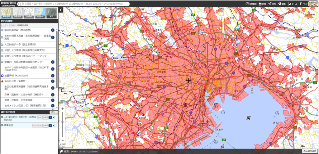 地理院地図 東京